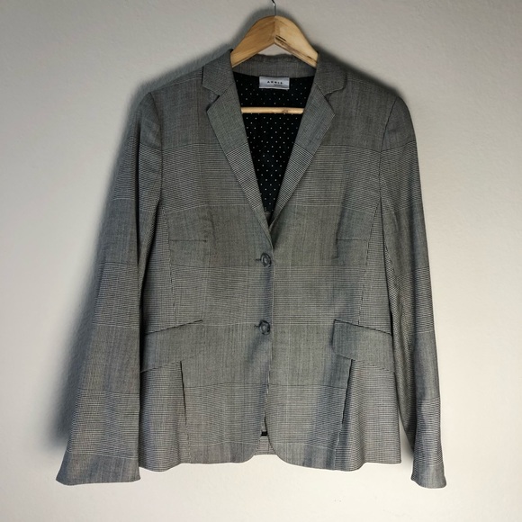 Akris Punto Jackets & Blazers - Akris Punto wool blend gray check blazer size 10